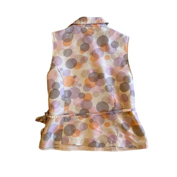 Preloved 100% silk Silkland wrap top with orange/purple bubble pattern - Picture 4 of 12